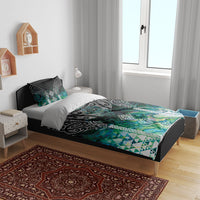Aotearoa Maori Iwi Heritage Bedding Set Ngati Kahungunu Paua Shell Turquoise LT7 - Polynesian Pride