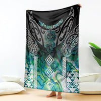 Aotearoa Maori Iwi Heritage Blanket Ngati Kahungunu Paua Shell Turquoise LT7 - Polynesian Pride