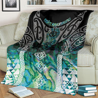 Aotearoa Maori Iwi Heritage Blanket Ngati Kahungunu Paua Shell Turquoise LT7 - Polynesian Pride