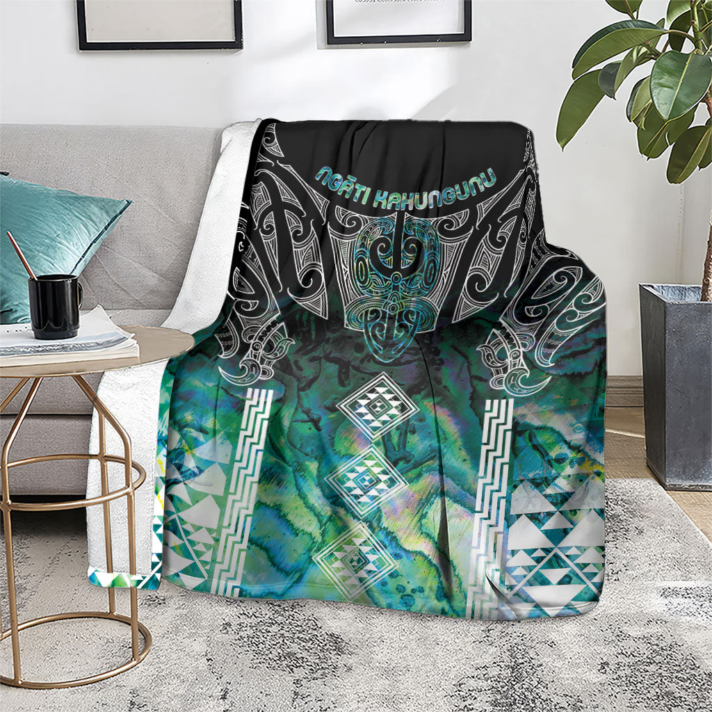 Aotearoa Maori Iwi Heritage Blanket Ngati Kahungunu Paua Shell Turquoise LT7 - Polynesian Pride
