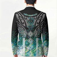 Aotearoa Maori Iwi Heritage Blazer Ngati Kahungunu Paua Shell Turquoise LT7 - Polynesian Pride