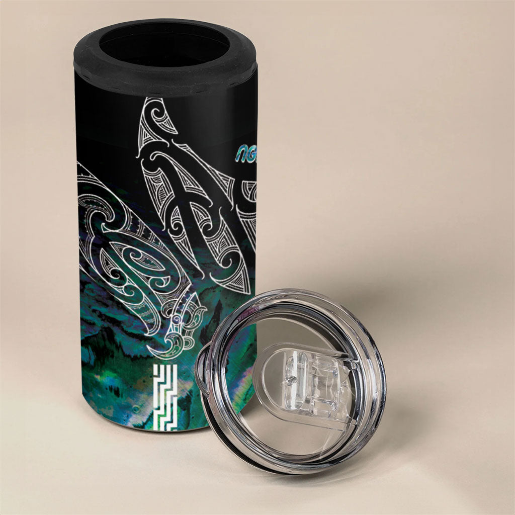 Aotearoa Maori Iwi Heritage 4 in 1 Can Cooler Tumbler Ngati Kahungunu Paua Shell Turquoise LT7 - Polynesian Pride