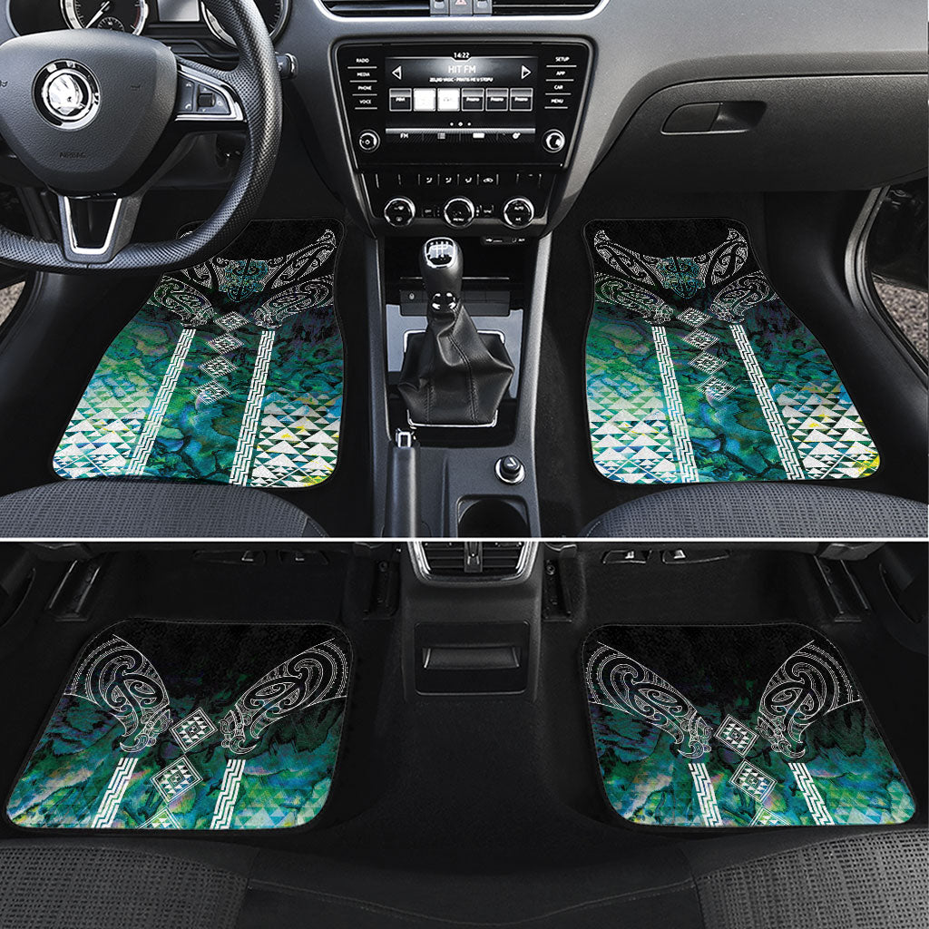 Aotearoa Maori Iwi Heritage Car Mats Ngati Kahungunu Paua Shell Turquoise LT7 Set 4pcs Green Blue - Polynesian Pride