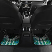 Aotearoa Maori Iwi Heritage Car Mats Ngati Kahungunu Paua Shell Turquoise LT7 Set 2pcs - Back Green Blue - Polynesian Pride