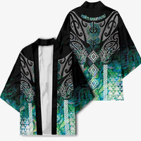 Aotearoa Maori Iwi Heritage Kimono Ngati Kahungunu Paua Shell Turquoise LT7 - Polynesian Pride