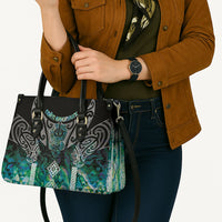 Aotearoa Maori Iwi Heritage Leather Bag Ngati Kahungunu Paua Shell Turquoise LT7 - Polynesian Pride