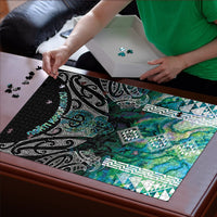 Aotearoa Maori Iwi Heritage Puzzle Ngati Kahungunu Paua Shell Turquoise LT7 - Polynesian Pride