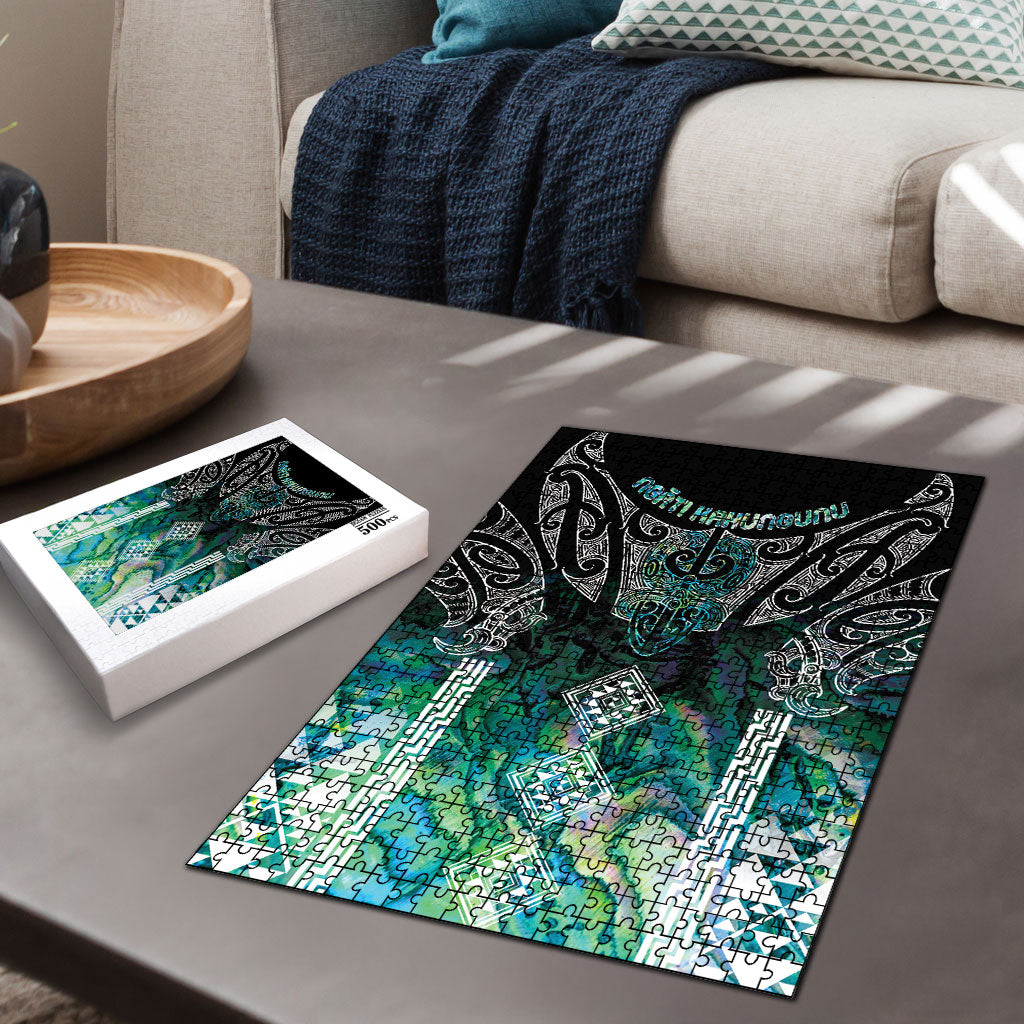 Aotearoa Maori Iwi Heritage Puzzle Ngati Kahungunu Paua Shell Turquoise LT7 - Polynesian Pride