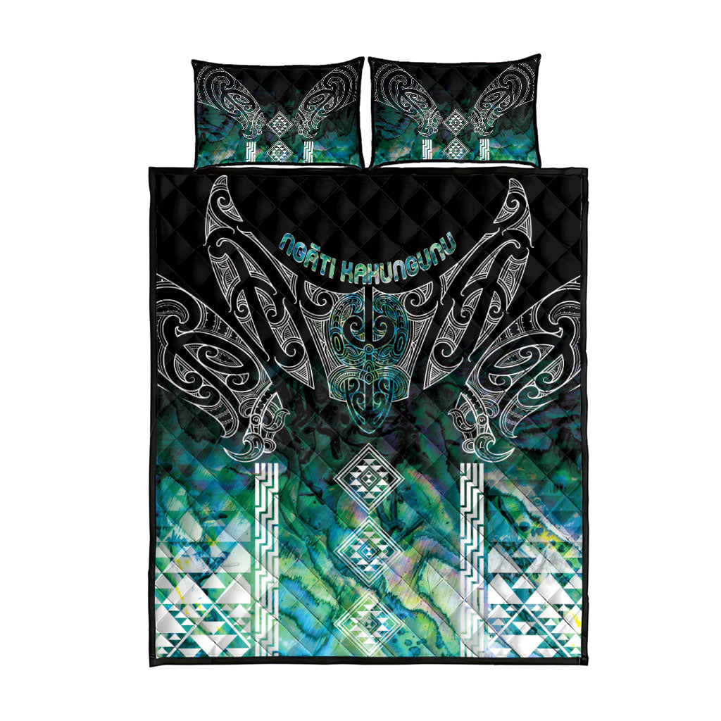 Aotearoa Maori Iwi Heritage Quilt Bed Set Ngati Kahungunu Paua Shell Turquoise LT7 - Polynesian Pride