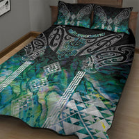 Aotearoa Maori Iwi Heritage Quilt Bed Set Ngati Kahungunu Paua Shell Turquoise LT7 - Polynesian Pride