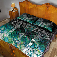 Aotearoa Maori Iwi Heritage Quilt Bed Set Ngati Kahungunu Paua Shell Turquoise LT7 - Polynesian Pride