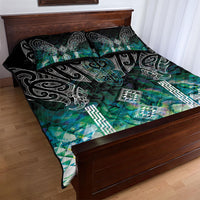Aotearoa Maori Iwi Heritage Quilt Bed Set Ngati Kahungunu Paua Shell Turquoise LT7 - Polynesian Pride