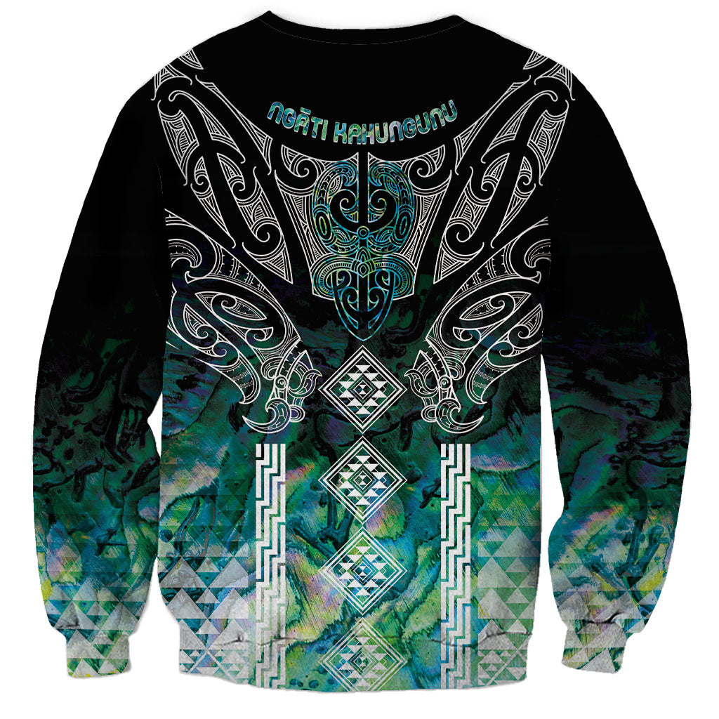 Aotearoa Maori Iwi Heritage Sweatshirt Ngati Kahungunu Paua Shell Turquoise LT7 - Polynesian Pride