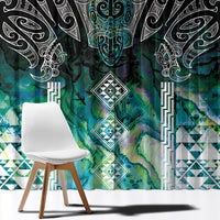 Aotearoa Maori Iwi Heritage Window Curtain Ngati Kahungunu Paua Shell Turquoise LT7 - Polynesian Pride