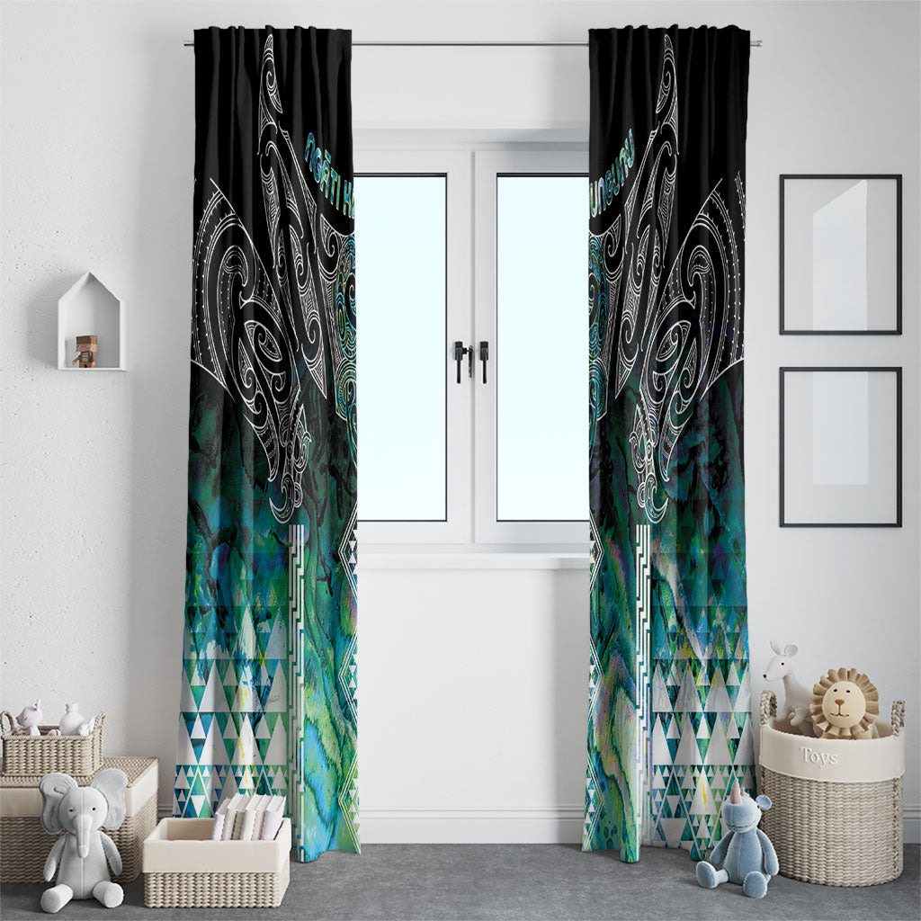 Aotearoa Maori Iwi Heritage Window Curtain Ngati Kahungunu Paua Shell Turquoise LT7 - Polynesian Pride