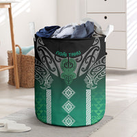 Aotearoa Maori Iwi Heritage Laundry Basket Ngai Tahu Pounamu Green LT7 Jade Green - Polynesian Pride