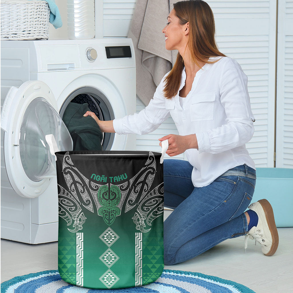 Aotearoa Maori Iwi Heritage Laundry Basket Ngai Tahu Pounamu Green LT7 - Polynesian Pride