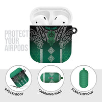 Aotearoa Maori Iwi Heritage AirPods Case Ngai Tahu Pounamu Green LT7 - Polynesian Pride