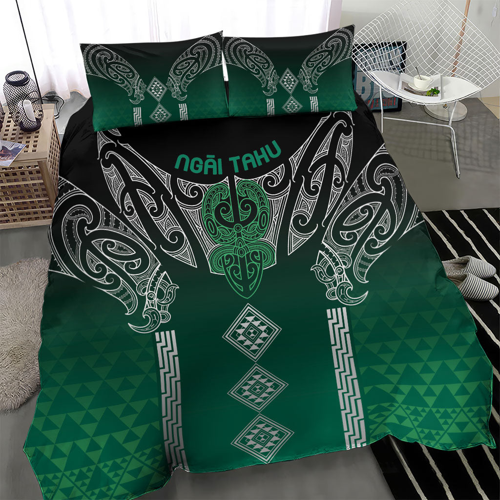 Aotearoa Maori Iwi Heritage Bedding Set Ngai Tahu Pounamu Green LT7 - Polynesian Pride