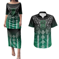 Aotearoa Maori Iwi Heritage Couples Matching Puletasi and Hawaiian Shirt Ngai Tahu Pounamu Green LT7 Jade Green - Polynesian Pride