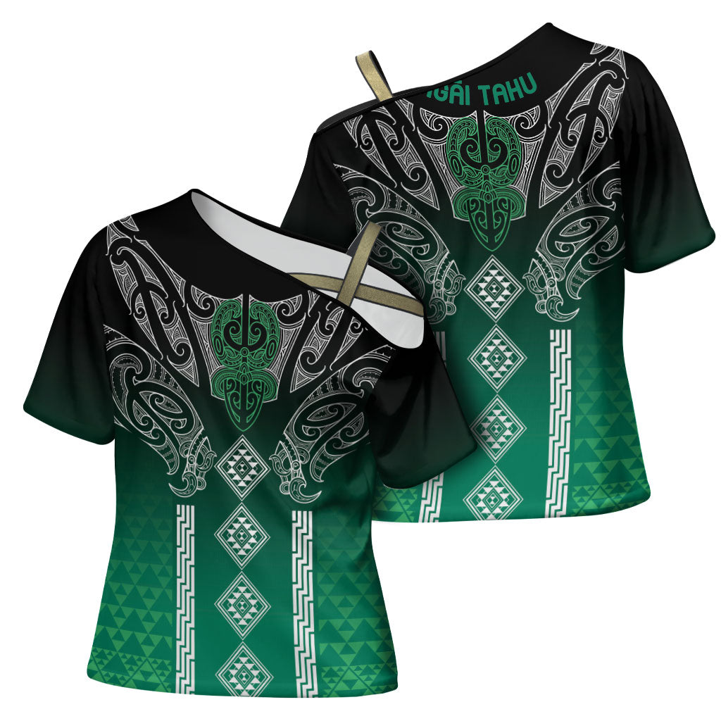Aotearoa Maori Iwi Heritage Cross Shoulder Shirt Ngai Tahu Pounamu Green LT7 - Polynesian Pride