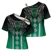 Aotearoa Maori Iwi Heritage Cross Shoulder Shirt Ngai Tahu Pounamu Green LT7 - Polynesian Pride