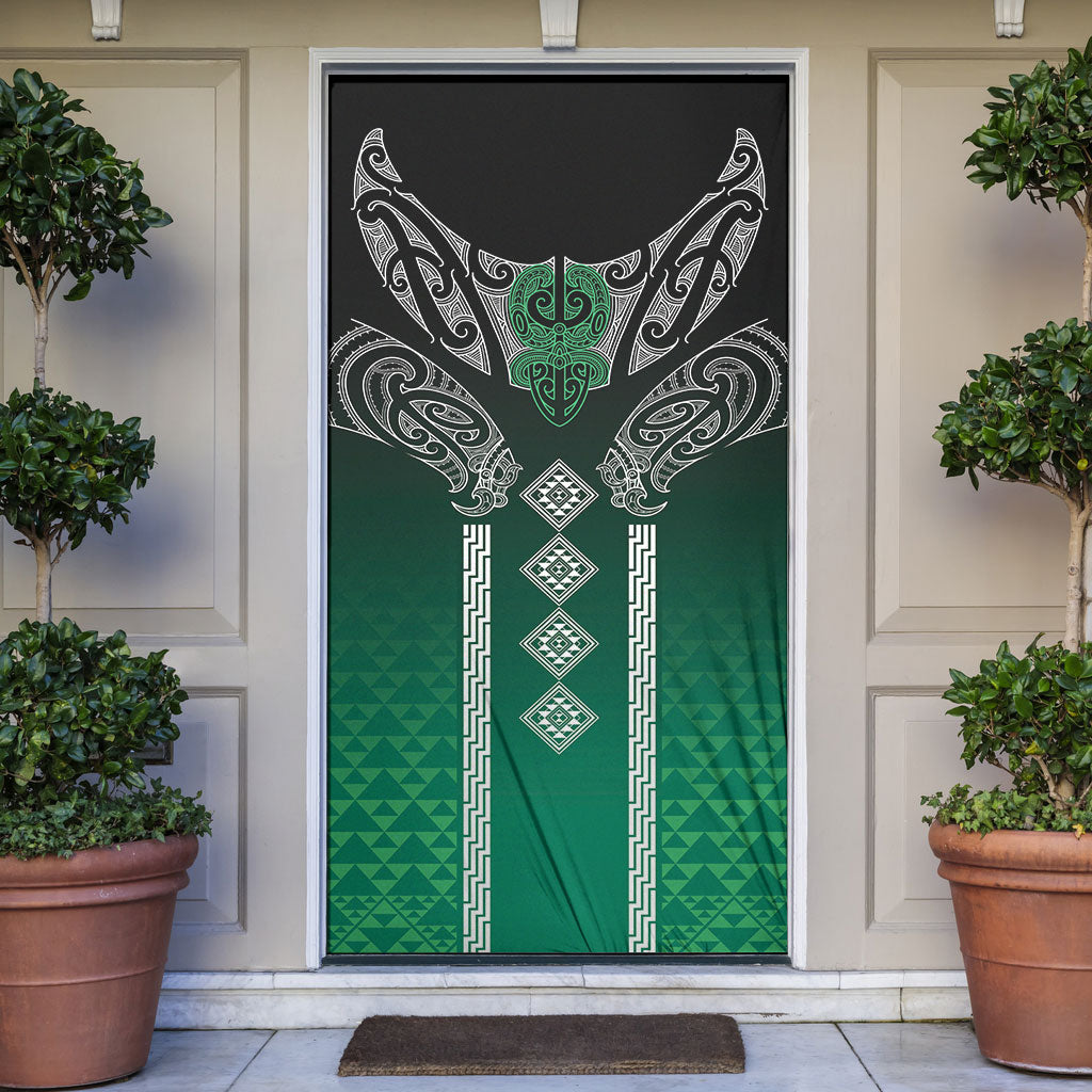 Aotearoa Maori Iwi Heritage Door Cover Ngai Tahu Pounamu Green LT7 Jade Green - Polynesian Pride