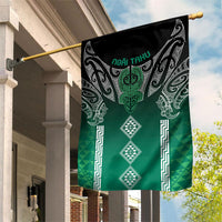 Aotearoa Maori Iwi Heritage Garden Flag Ngai Tahu Pounamu Green LT7 House Flag Jade Green - Polynesian Pride