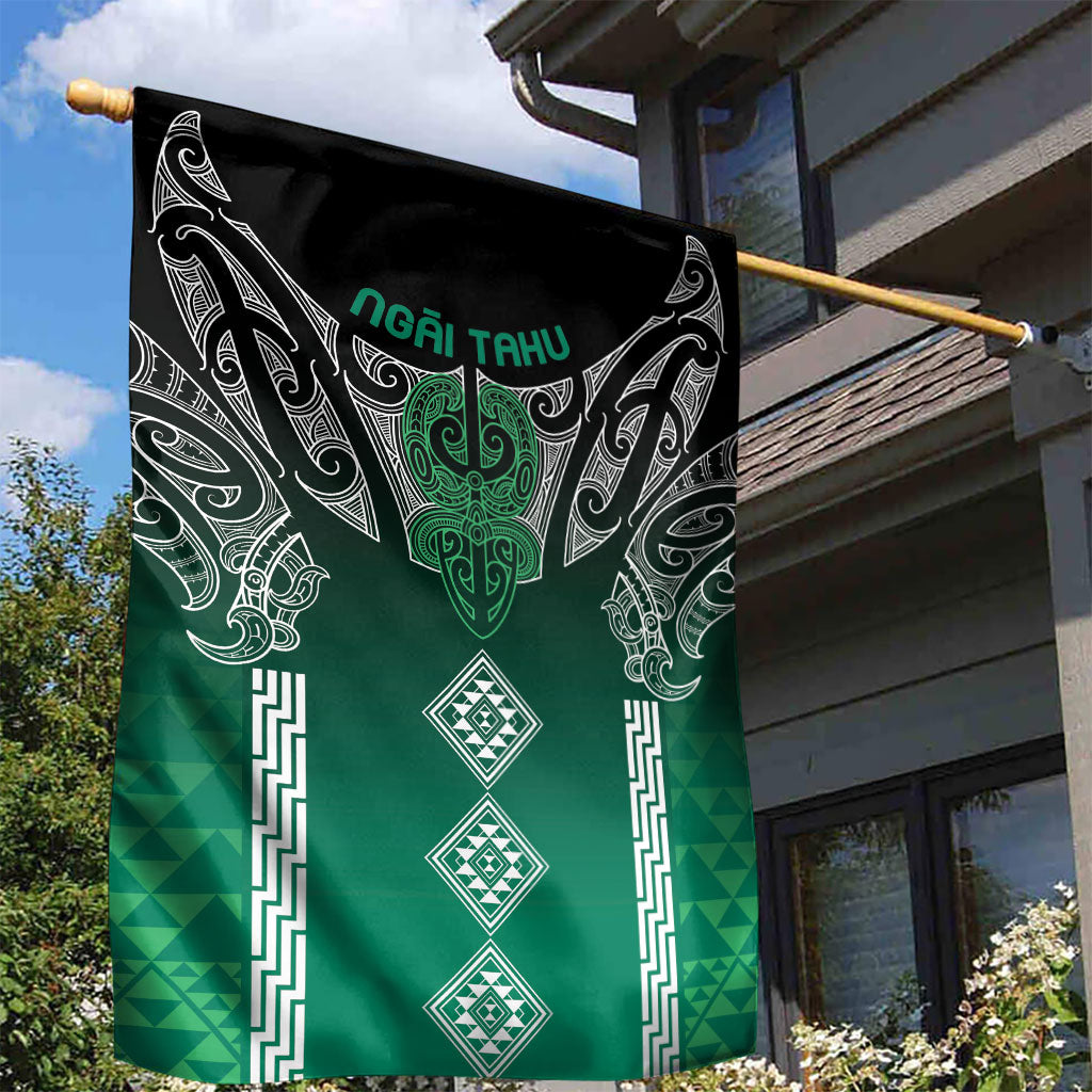 Aotearoa Maori Iwi Heritage Garden Flag Ngai Tahu Pounamu Green LT7 - Polynesian Pride