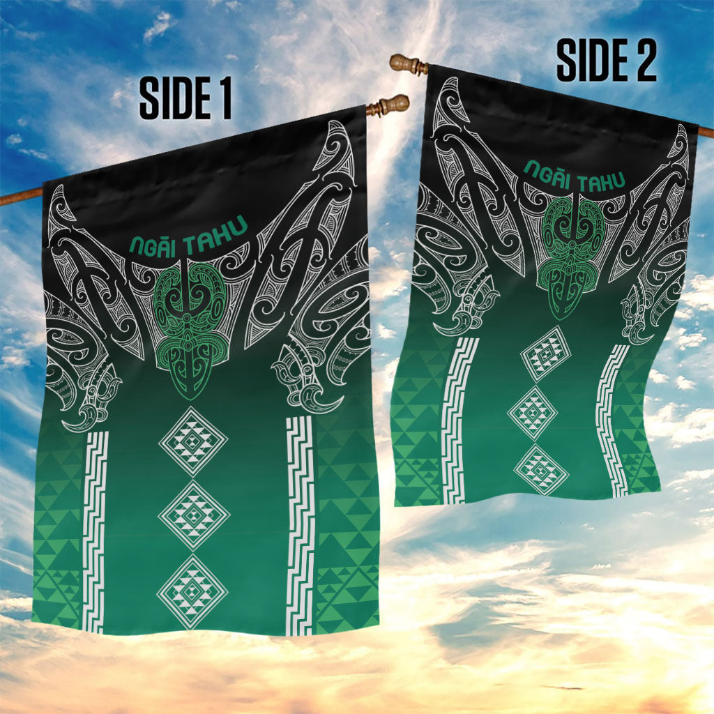 Aotearoa Maori Iwi Heritage Garden Flag Ngai Tahu Pounamu Green LT7 - Polynesian Pride