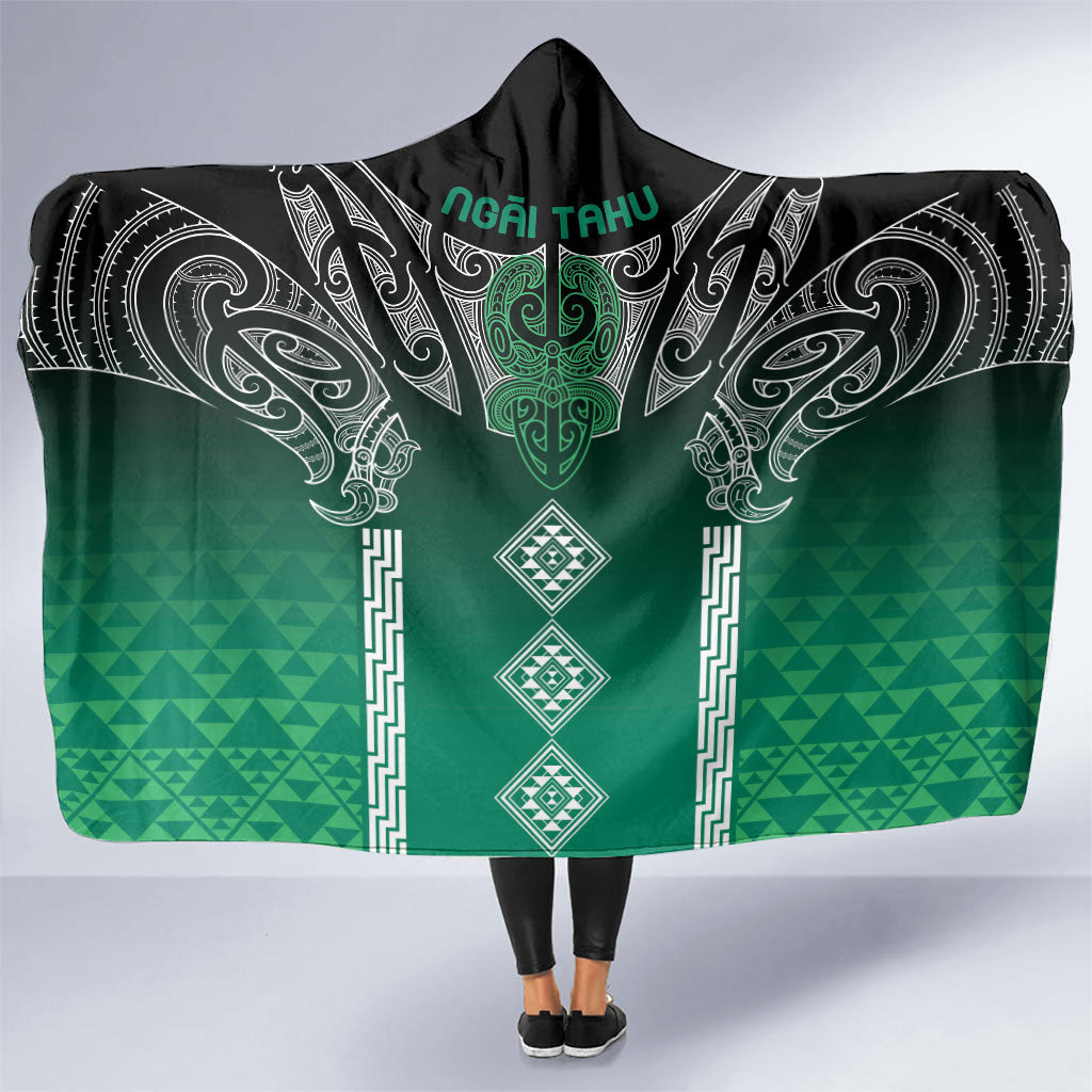 Aotearoa Maori Iwi Heritage Hooded Blanket Ngai Tahu Pounamu Green LT7 One Size Jade Green - Polynesian Pride