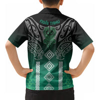 Aotearoa Maori Iwi Heritage Kid Hawaiian Shirt Ngai Tahu Pounamu Green LT7 - Polynesian Pride