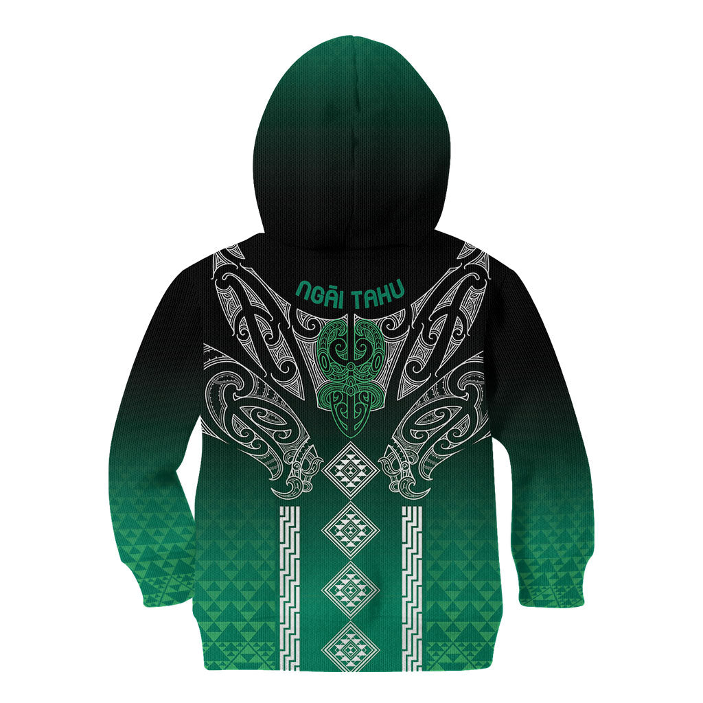 Aotearoa Maori Iwi Heritage Kid Hoodie Ngai Tahu Pounamu Green LT7 - Polynesian Pride