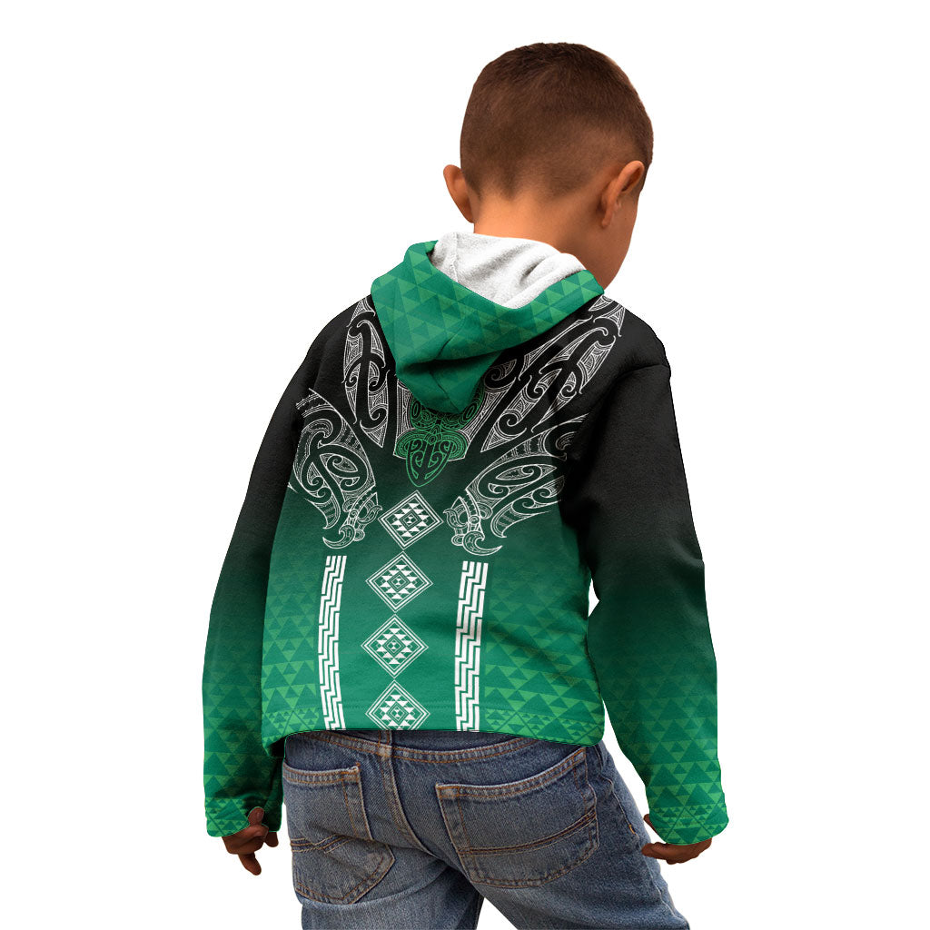 Aotearoa Maori Iwi Heritage Kid Hoodie Ngai Tahu Pounamu Green LT7 - Polynesian Pride