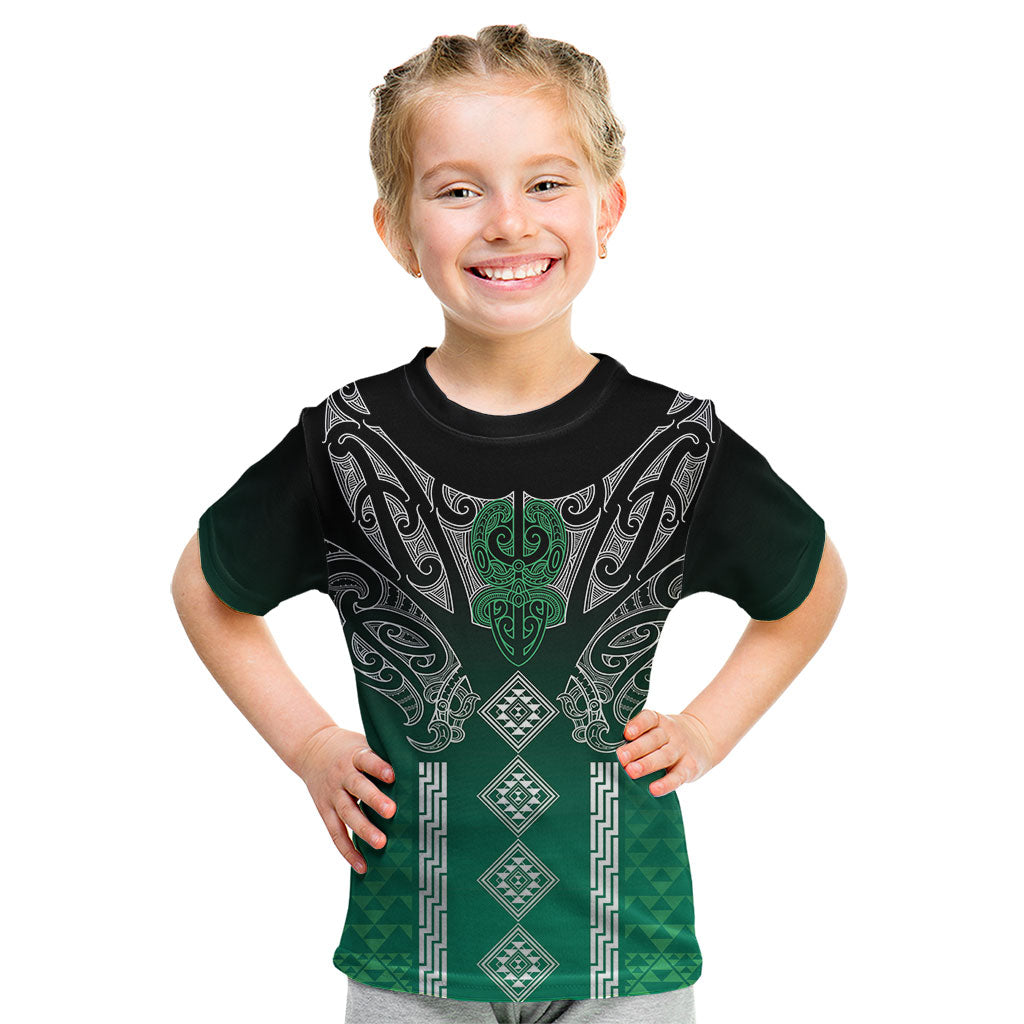 Aotearoa Maori Iwi Heritage Kid T Shirt Ngai Tahu Pounamu Green LT7 Jade Green - Polynesian Pride