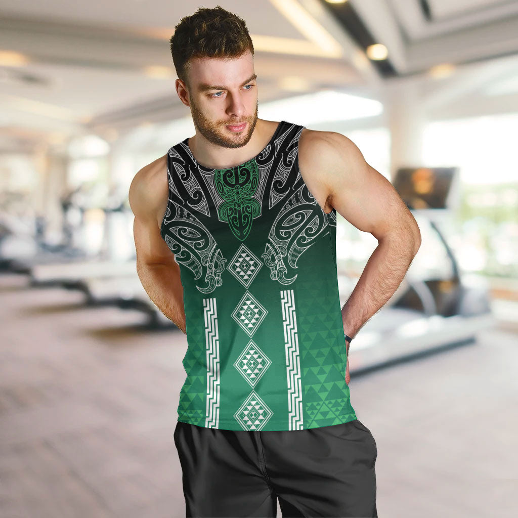 Aotearoa Maori Iwi Heritage Men Tank Top Ngai Tahu Pounamu Green LT7 Jade Green - Polynesian Pride