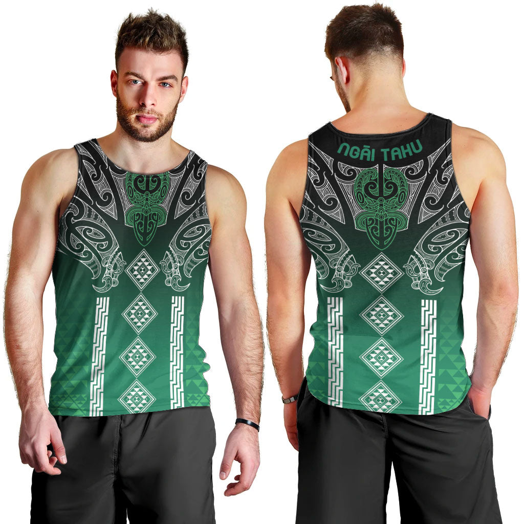 Aotearoa Maori Iwi Heritage Men Tank Top Ngai Tahu Pounamu Green LT7 - Polynesian Pride