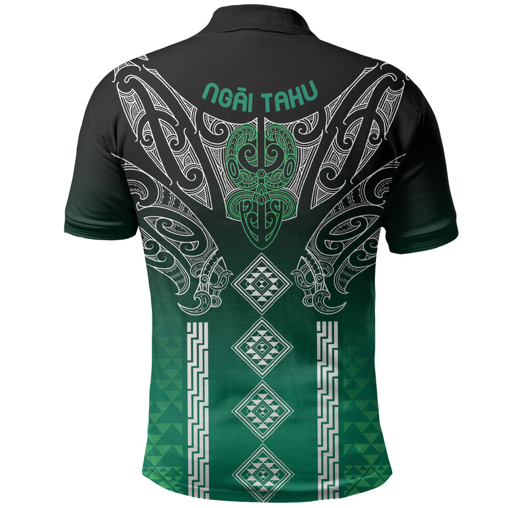 Aotearoa Maori Iwi Heritage Polo Shirt Ngai Tahu Pounamu Green LT7 - Polynesian Pride