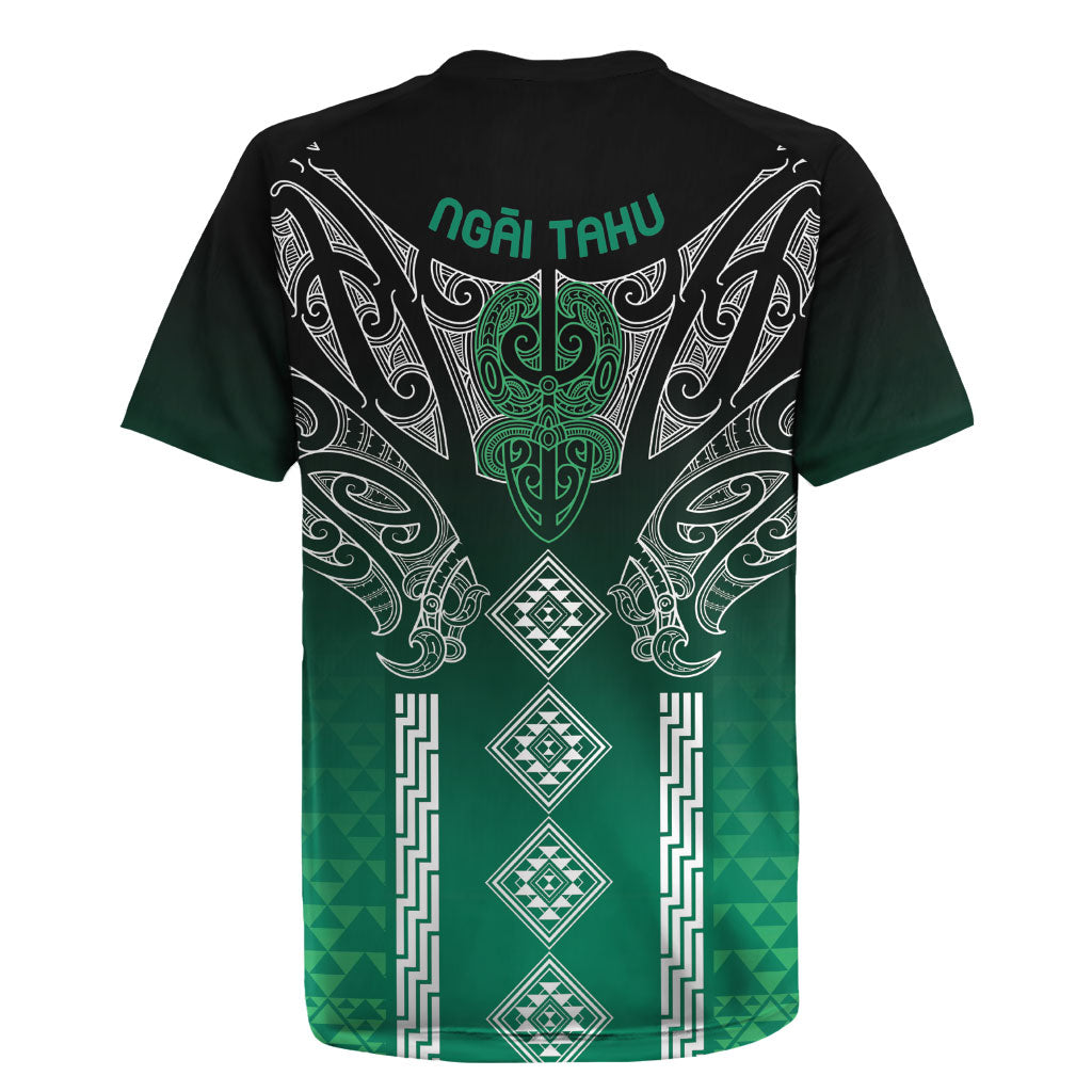 Aotearoa Maori Iwi Heritage Rugby Jersey Ngai Tahu Pounamu Green LT7 - Polynesian Pride