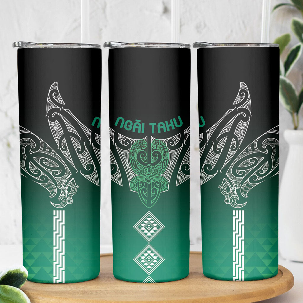 Aotearoa Maori Iwi Heritage Skinny Tumbler Ngai Tahu Pounamu Green LT7 - Polynesian Pride