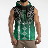 Aotearoa Maori Iwi Heritage Sleeveless Hoodie Ngai Tahu Pounamu Green LT7 - Polynesian Pride