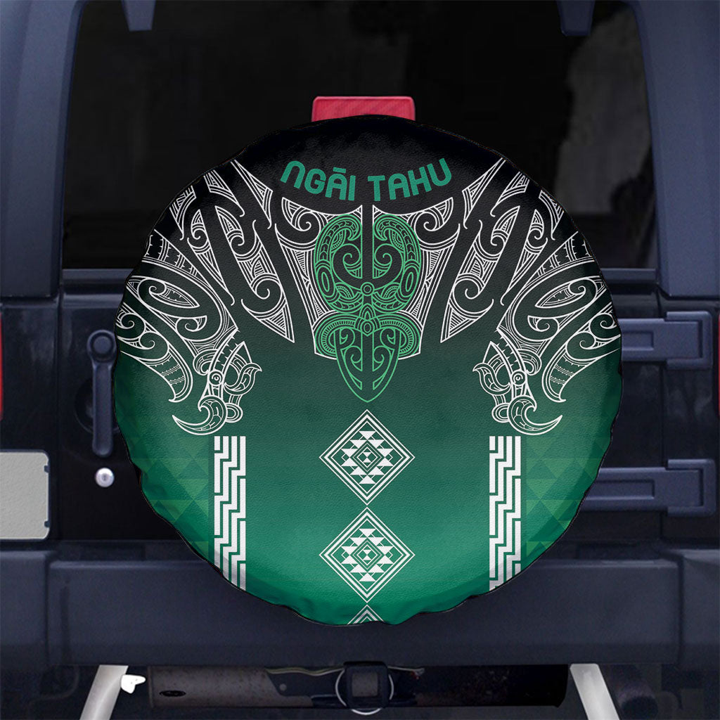 Aotearoa Maori Iwi Heritage Spare Tire Cover Ngai Tahu Pounamu Green LT7 No hole Jade Green - Polynesian Pride