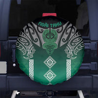 Aotearoa Maori Iwi Heritage Spare Tire Cover Ngai Tahu Pounamu Green LT7 No hole Jade Green - Polynesian Pride