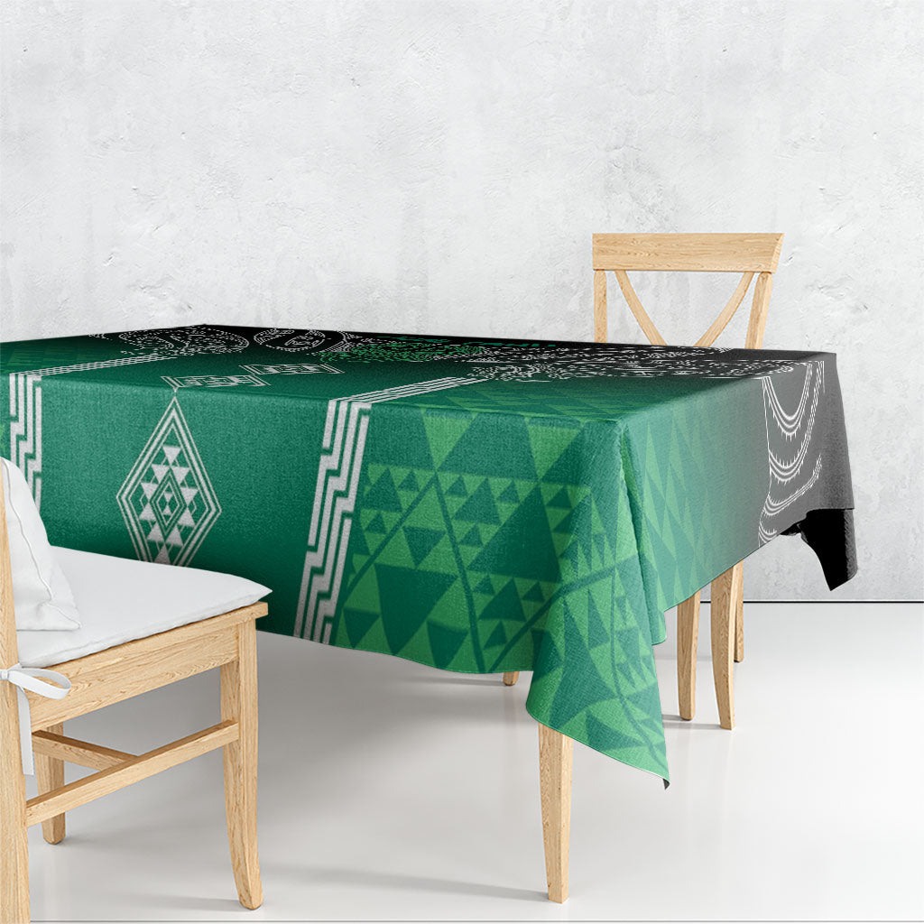 Aotearoa Maori Iwi Heritage Tablecloth Ngai Tahu Pounamu Green LT7 - Polynesian Pride