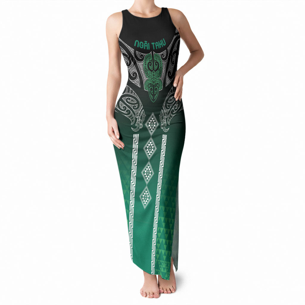 Aotearoa Maori Iwi Heritage Tank Maxi Dress Ngai Tahu Pounamu Green LT7 Women Jade Green - Polynesian Pride