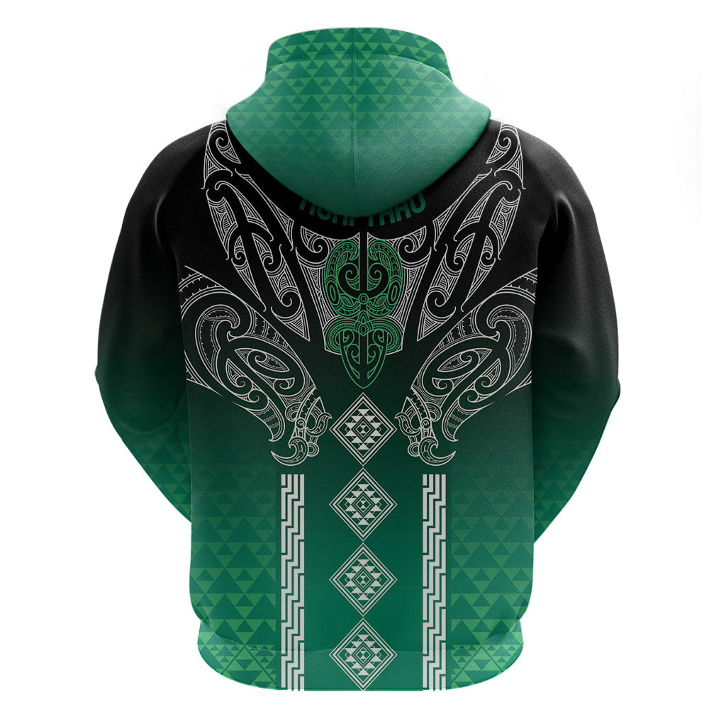 Aotearoa Maori Iwi Heritage Zip Hoodie Ngai Tahu Pounamu Green LT7 - Polynesian Pride