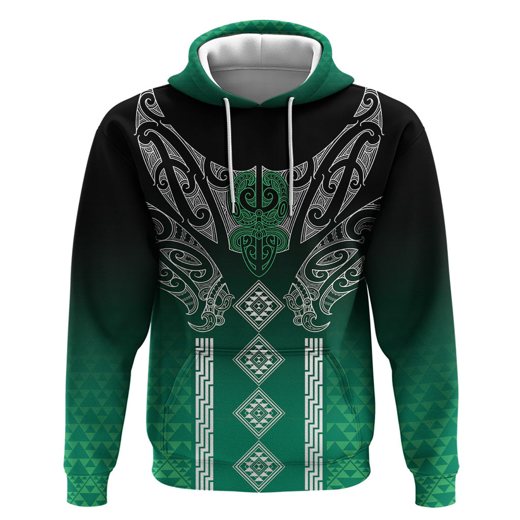 Aotearoa Maori Iwi Heritage Zip Hoodie Ngai Tahu Pounamu Green LT7 Pullover Hoodie Jade Green - Polynesian Pride