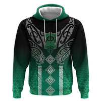Aotearoa Maori Iwi Heritage Zip Hoodie Ngai Tahu Pounamu Green LT7 Pullover Hoodie Jade Green - Polynesian Pride