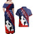 Pearl Harbor Remembrance Day Couples Matching Off Shoulder Maxi Dress and Hawaiian Shirt Poppy Mix Style LT7 - Polynesian Pride