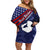 Pearl Harbor Remembrance Day Family Matching Off Shoulder Short Dress and Hawaiian Shirt Poppy Mix Style LT7 Mom's Dress Navy Blue - Polynesian Pride